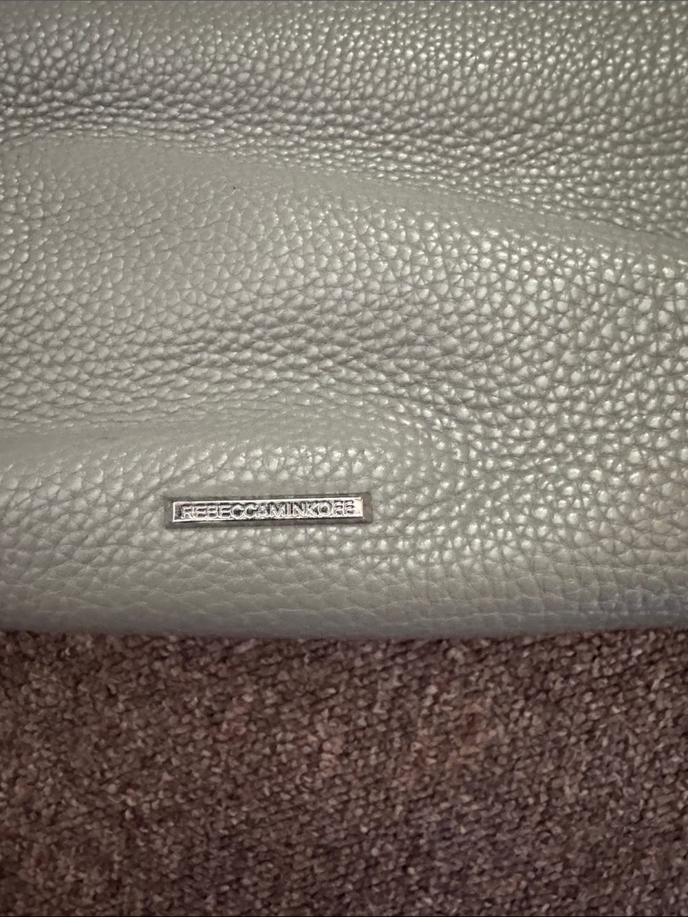 Rebecca Minkoff Gray Pebbled Leather Tote with Stud Trim - Picture 3 of 10